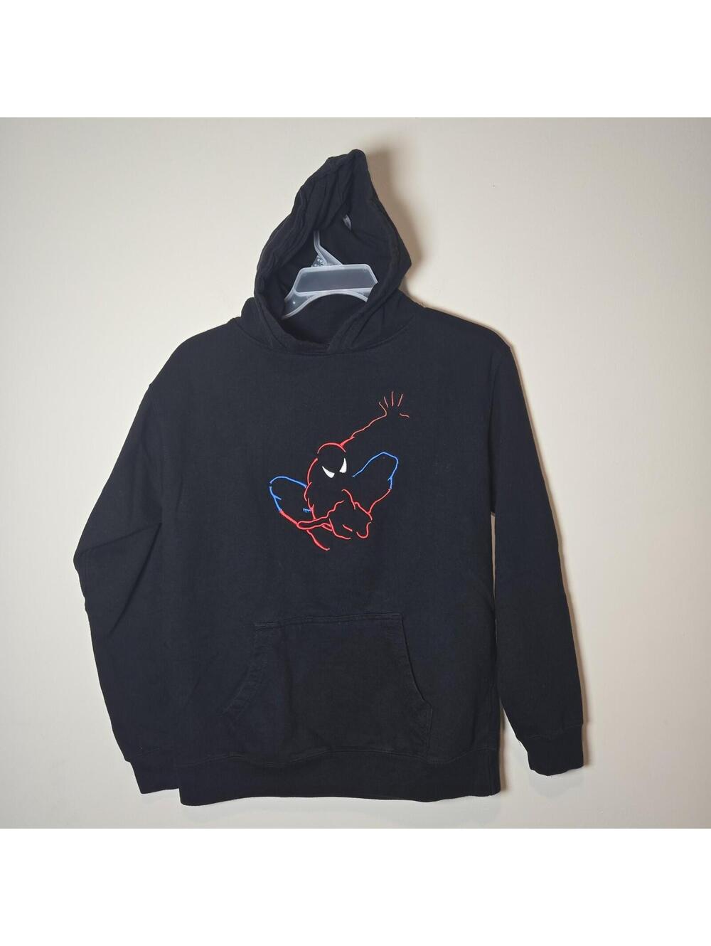 Universal Studios Spider-Man Hoodie Youth XL Black Sweatshirt Embroidered Marvel